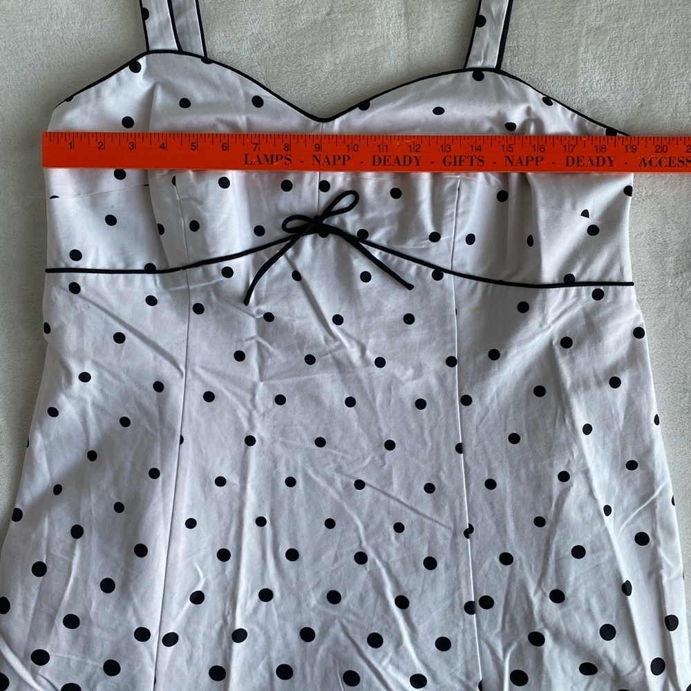 R & K‎ Polka Dot Sun Dress 16W Black White Romantic Easter Paris Preppy Coastal - Picture 11 of 13
